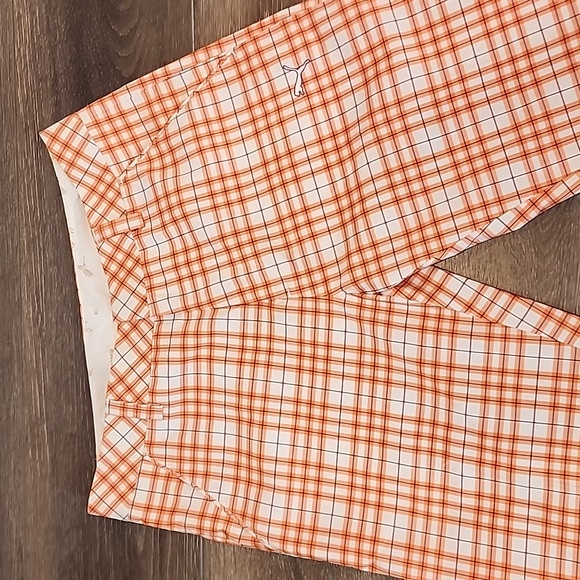 Puma Pants Puma Bold Orange And White Plaid Golf Pants 3x32 Poshmark